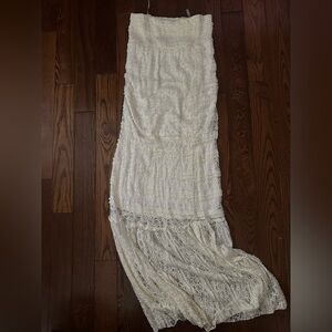 Guess Strapless Cream Lace Dress